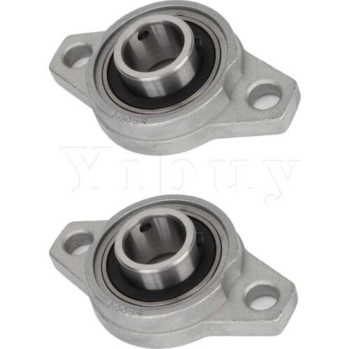 2 x Silver Zinc Alloy Block Bearing 20mm Inner Dia Machine Accessories