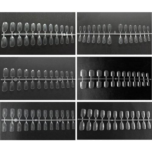 20/24/28pcs Clear Ballerina Coffin Fake Nails Ultra Thin Fashion Extra Long Almond Shape Women Artificial Acrylic False Nails