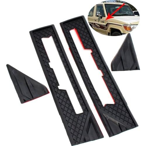 4PCS Car Side Logo Frame Body Fender Cover Trim Soft Black Anti Scratch Rubber Strip For Toyota Land Cruiser LC76 LC78 LC79 FJ79