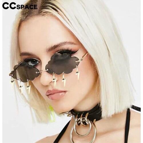 49102 Rimless Cloud Lightning Tassel Sunglasses Steam Punk Men Women Fashion Shades UV400 Vintage Glasses