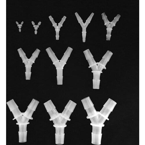 5Pcs 2.4mm-15.8mm Plastic 3 Ways Hose Joiner Y Connector Adapter