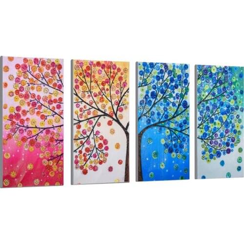 5d diy Diamond Painting Cross Stitch Four puzzles Pictures partial Diamond Embroidery special shaped diamond painting Rhinestone