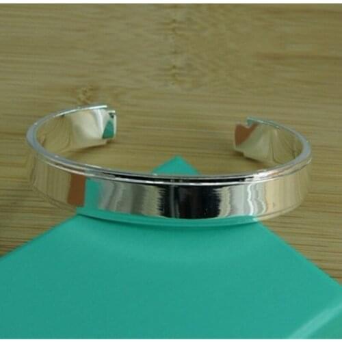 BABYLLNT 925 Sterling Silver Smooth Screw Round Open Bangles For Women Minimalism Fashion Wedding Engagement Jewelry Gift