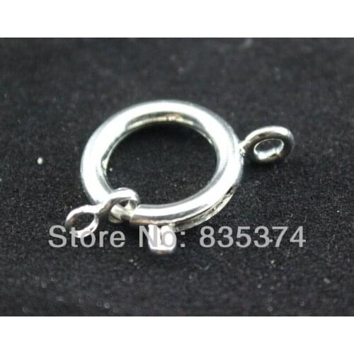 Free Shipping 200Pcs Imitation Rhodium Plated Spring Ring Lobster Clasps 18mm