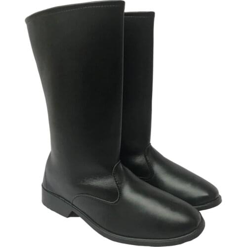 PU leather black high soldier cosplay boots for men school Etiquette team stage performance shoes officer boots