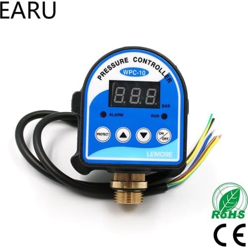 1pc Digital Pressure Control Switch WPC-10 Digital Display WPC 10 Eletronic Pressure Controller for Water Pump With G1/2"Adapter
