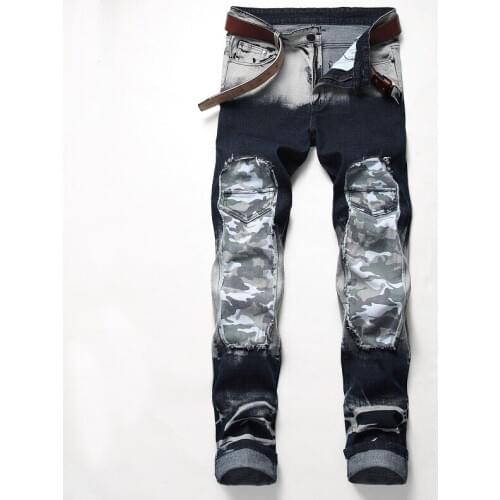 Full Length Trousers 2020 hombre Causal Plus Size 42 Pantalon Jeans Street Patchwork Skinny Jeans Homme