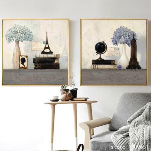 Cotton no frame pastoral modern flowers still life canvas printings oil painting printed on cotton wall art decoration pictures