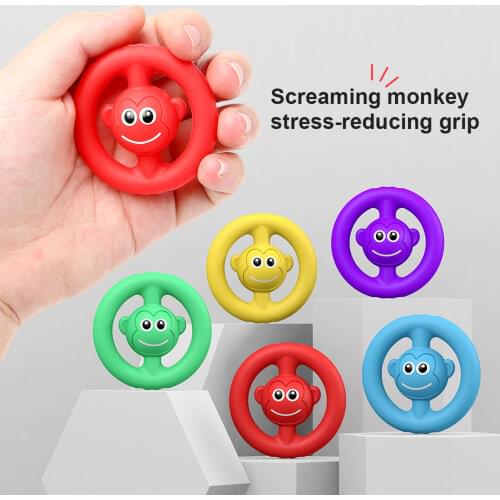 Adult Kids Grip Fidget Toy Finger Hand Grip Autism Silicone Safe Stress Reliever Funny Anti-stress Fidget Toys Noise Sensory Toy