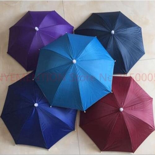 Camouflage Foldable Headwear Sun Umbrella Fishing Hiking Beach Camping Headwear Cap Head Hats Outdoor 20pcs