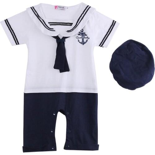 Summer Newborn Toddler Baby Boys Romper Infant Soilder Clothes Outfit Gentleman Sunsuit Cute 0-24M