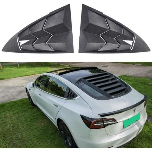 Chuang Qian Side Window Scoop Louvers ABS Window Visor Cover Sun Rain Shade Vent for Tesla Model 3 2017 2018 2019