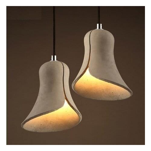 Creative Cement Horn Droplight Vintage Pendant Light Fixtures LED Hanging Lamp For Dining Room Indoor Lighting Lustres De Sala