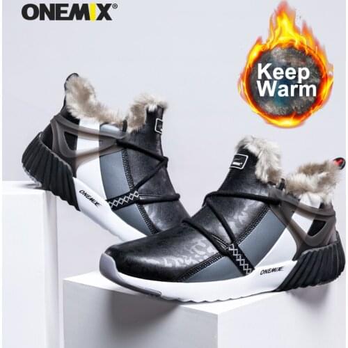 ONEMIX Top Casual Sneaker Winter Waterproof Hiking Shoes Outdoor Sport Trekking Sneakers Mountain Boots Anti-Slippery Walking