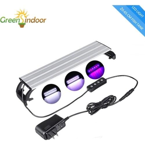 Timer Aquarium Light Dimming Lamp For Fish Tank 20-65CM Aquatic Plant Grow Lighting Blue White Red Extensible Clip On Lamp 220V