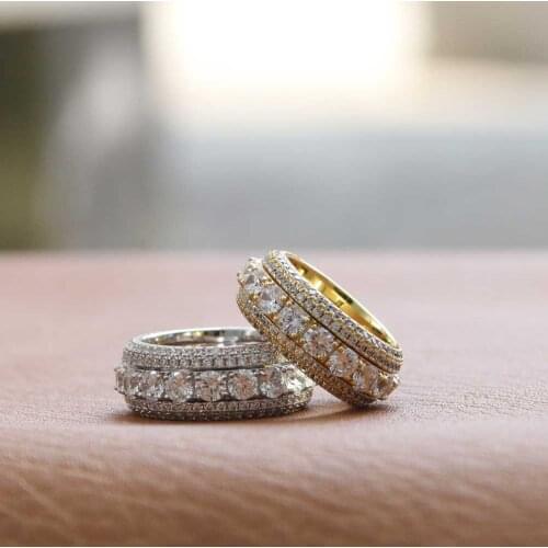 Spinning Layered Diamond Ring