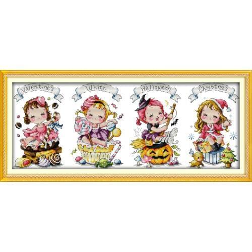 Joy Sunday The Special Festival Cross Needlework Embroidery Cross Stitch Kits for Embroidery Handmade Needlework Home Decoration