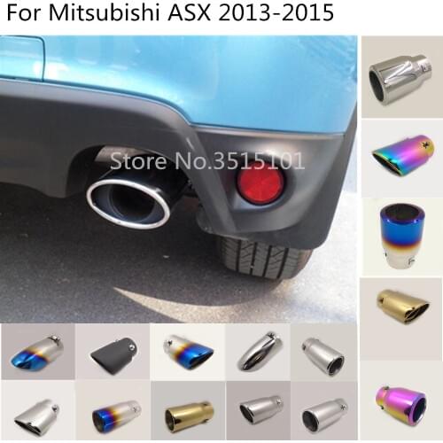 Car styling Cover Muffler End Stainless steel Tail Pipe Dedicate outlet Exhaust 1pcs For Mitsubishi ASX 2013 2014 2015