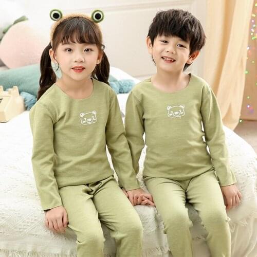 New 2-15years Baby and Kids Pajamas Sets Colour Green Pink Kids Pajamas for Boys & Girls 2021 Warm Toddler Sleepwears
