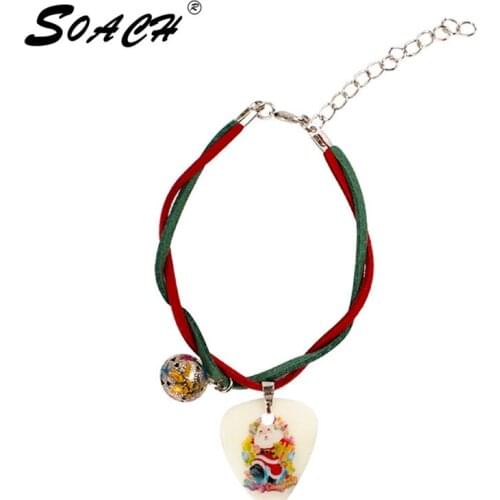 SOACH new 24 kinds of Christmas guitar picks Bracelet with Bells High quality printing pattern picks guitar parts&accessories