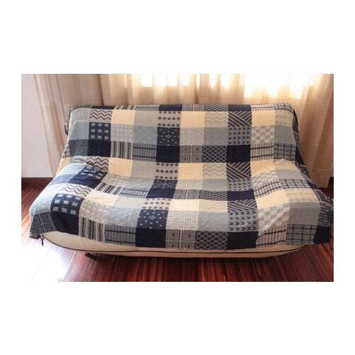 Mediterranean style plaid pattern blanket sofa thicken towel indoor tapestry bedspread bed cover household