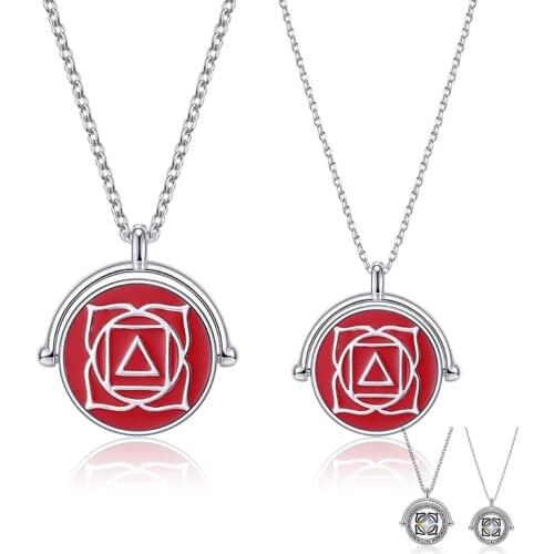 SILVERHOO 925 Sterling Silver Pendant Necklace For Lovers The Chakras Round Austria Crystal Necklace Anniversary Jewelry 2021