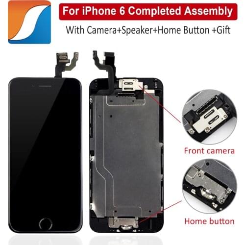 AAA+++ Full Assembly For iPhone 6 6S Plus LCD With Camera Home Button Completed For iPhone 5S Screen Replacement Display
