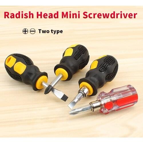 Portable 6*38mm Mini Cross and Slotted Screwdriver Radish Head Phillips ScrewDriver Transparent Handle Repair Hand Tools