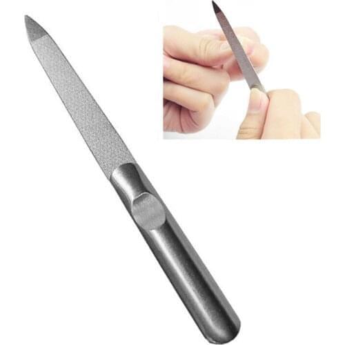 1PC Stainless Steel Professional Double Sided Nail Sanding Grinding Buffer Manicure Nail Art Tools 2020 New