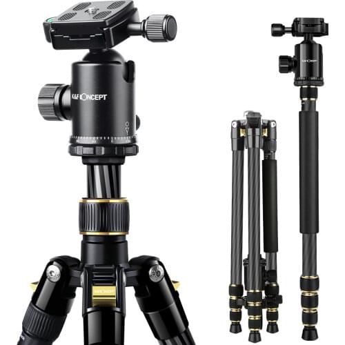 K&F Concept Professional Carbon Fiber Camera Tripod wiht Quick Release Plate Photographic Portale tripod For Canon SONY Camera