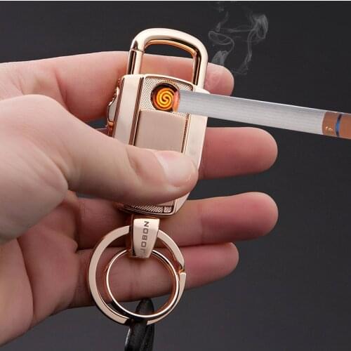 Luxury Creative Cigarette Lighter Men Keychain Car KeyChains Multifunction Key Rings Holder Luxury Fathers Day Gift High Quality