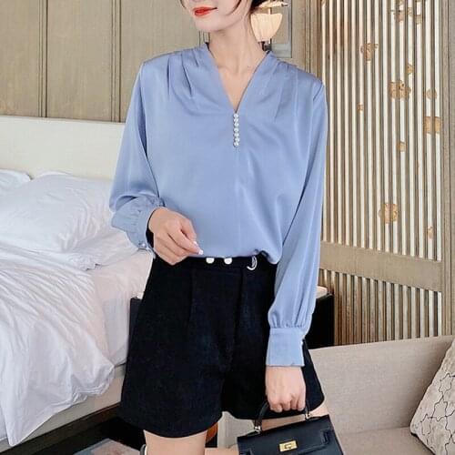 Chiffon Shirt Womens Long-sleeved Autumn 2021 New Design Sense Niche Top Foreign Gas Shirt Fashion Temperament Shirt