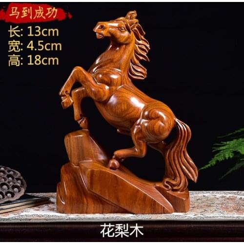 Special Offer-OFFICE HOME Spiritual protection Bless family # Handmade Yellow pear wood carving HORSE Mascot FENG SHUI statue