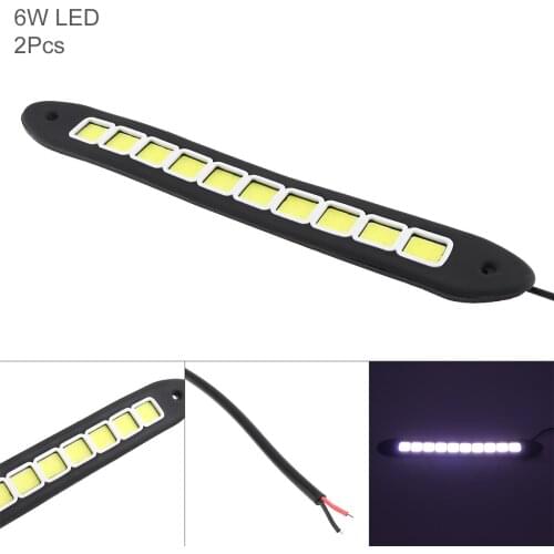 2pcs/set 12V 10 Lights LED Daytime Running Light White Light Waterproof Auto Car DRL COB Driving Fog Lamp for Motor ATV SUV Cars