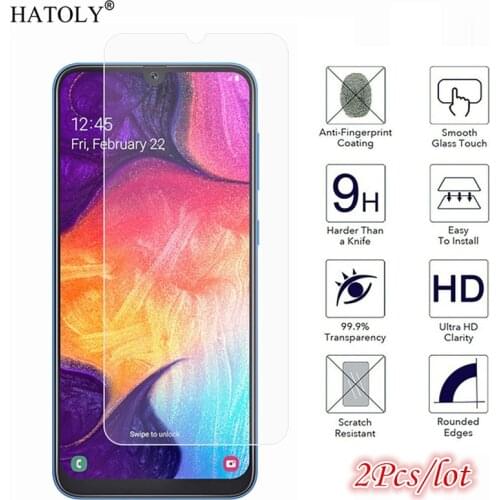 2Pcs For Glass Samsung Galaxy A50 Screen Protector for Galaxy A20 A30 A50 Tempered Glass Phone Glass Film For Samsung Galaxy A50