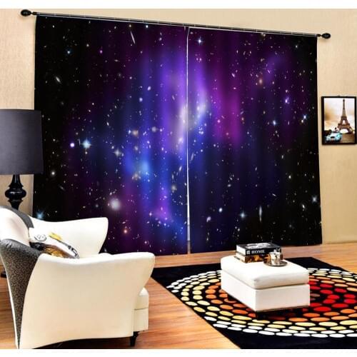 Custom any size photo purple starry blackout curtains 3d curtains new window balcony thickened windshield 3d curtains