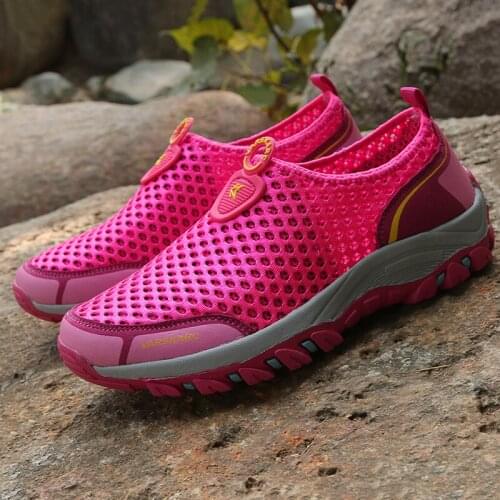 Womens shoes casual fashion breathable double mesh fly woven breathable elastic non-slip large size vulcanized mother shoes