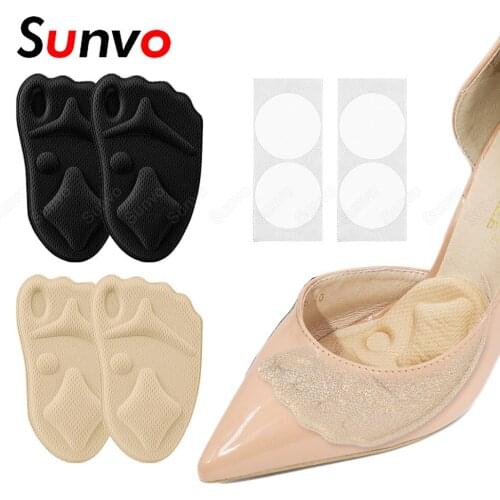 Sunvo Women Forefoot Insoles Anti-Slip Inserts for Heels Shoes Liner Grip Toe Protector Shoe Size Reducer Cushion Foot Care Pad