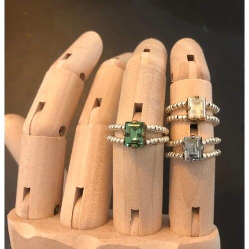 2021 New Fashion Retro Casual Temperament Pearl Gemstone Handmade Woman Girl Ring Jewelry Jewelry Valentine Day Wedding Gift