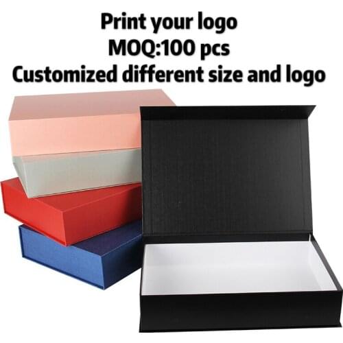 1pcs gift box paper boxes Plain Paperboard logo Luxury White/Brown/Black/Silver Paper box Jewelry Ring Packaging Custom