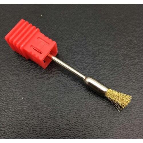 1pcs Golden Nail Drill Bit Cleaning Brush Portable Tools For Electric Manicure Drills Copper Wire Drill Bit Cleaner