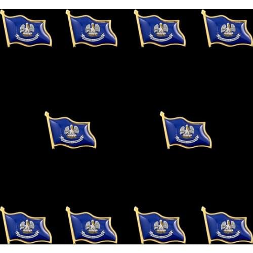 10PCS USA State Louisiana Enamel Pins Badge Backpack Tat Lapel Pin Jewelry