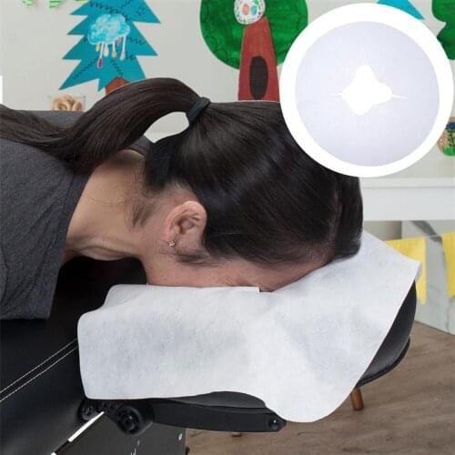 100Pcs Disposable SPA Face Massage Pad Headrest Pads Non-Woven Face Pillow Cover Cushion Cover Face Skin Care Tool