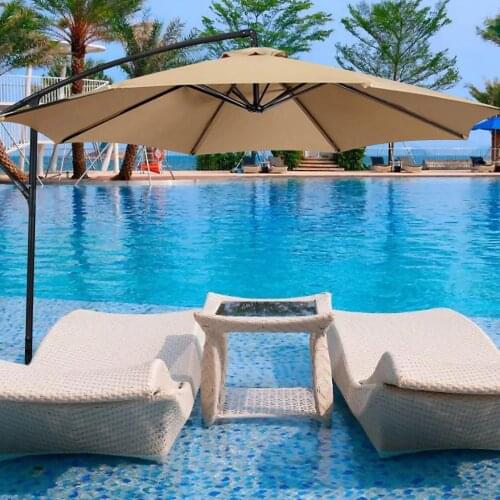 2.7 Meters Waterproof Outdoor Umbrella Sunshade Sail Parasol Banana Cantilever Garden Patio Shield Rain Cover Oxford Cloth Fabri