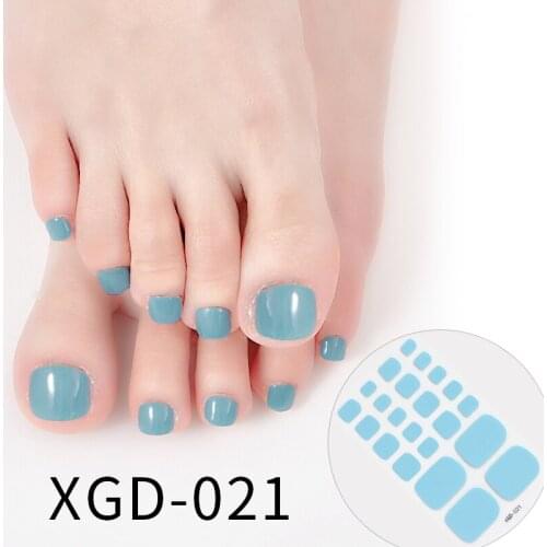 22tips Fashion Toe Nail Stickers/Strips Nail Art Fake Nails Stickers for Nails Toe Self-Adhesive Feet Stickers Drop Shipping