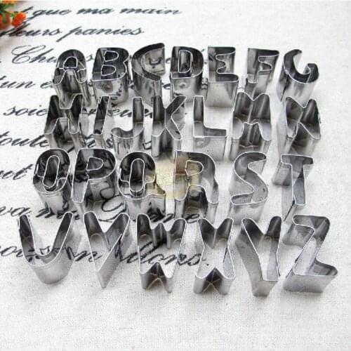 English letter Suit stainless steel Biscuits A snack mould 26 Cake Letter Model cut Fruits A snack tool