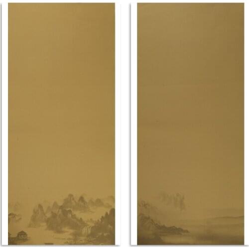 Batik Calligraphy Paper 34*69cm 10pcs Half Ripe Xuan Paper Retro Chinese Calligraphy Painting Paper Landscape Pattern Xuan Zhi