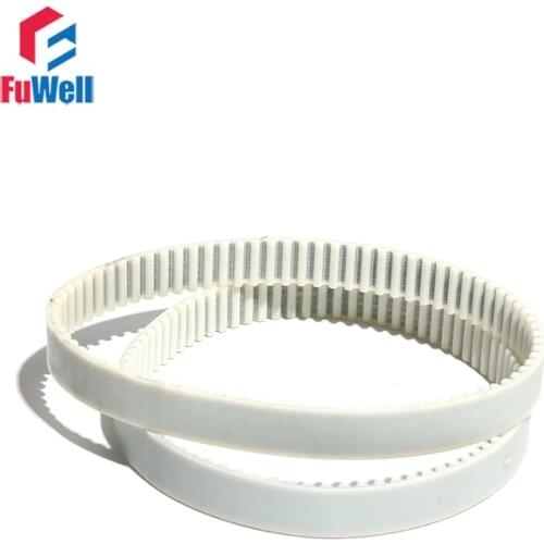 HTD5M Timing Belt White PU Closed Loop Toothed Belt 5M-2475/2480/2500/2520 15/20/25/30mm Width Polyurethane Transmission Belt