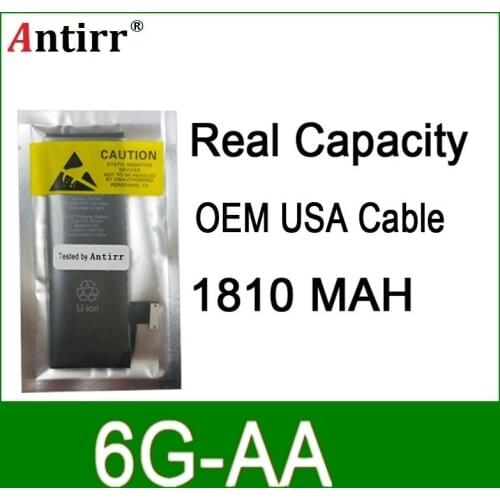 10pcs/lot Real Capacity China Protection board 1810mAh 3.7V Battery for iPhone 6G zero cycle replacement repair parts 6G-AA
