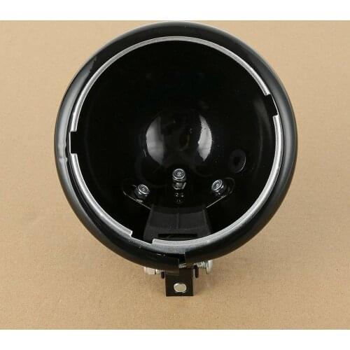 5.75" 5 3/4" Headlight Lamp Housing W/mounting Block For Harley Dyna Street Bob Fat Bob FXDB FXDF Black/Chrome
